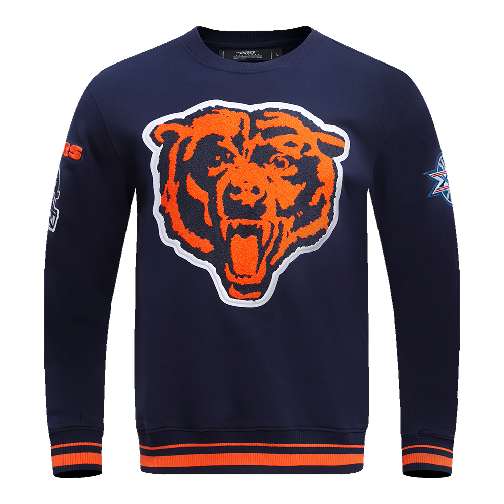 NFL CHICAGO BEARS CHANDAIL À COL ROND MASHUP CÔTELÉ POUR HOMME (MARINE MINUIT/ORANGE/MARINE MINUIT)