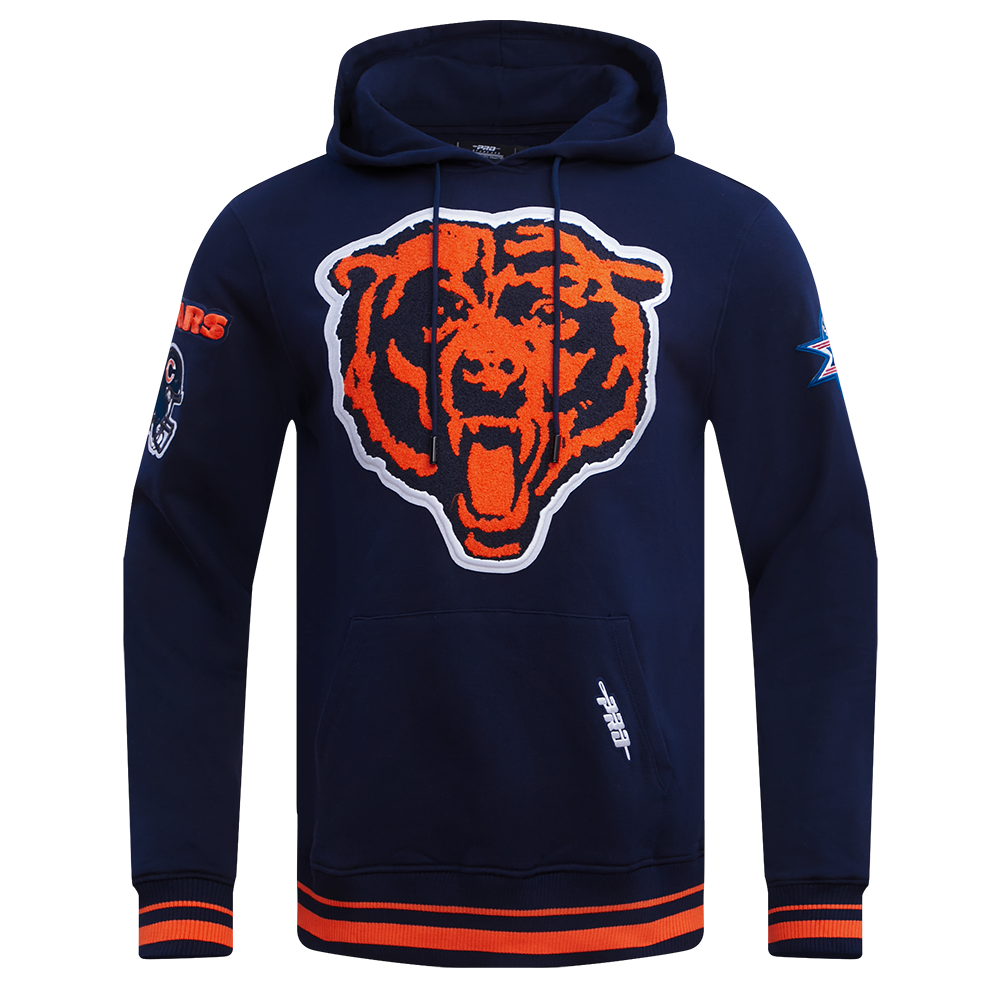 NFL CHICAGO BEARS CHANDAIL À CAPUCHON MASHUP CÔTELÉ POUR HOMME (MARINE MINUIT/ORANGE/MARINE MINUIT)