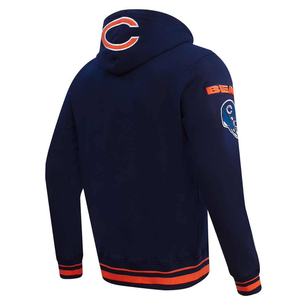 NFL CHICAGO BEARS CHANDAIL À CAPUCHON MASHUP CÔTELÉ POUR HOMME (MARINE MINUIT/ORANGE/MARINE MINUIT)