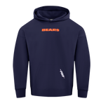 NFL CHICAGO BEARS WINGSPAN MEN'S DROP SHOULDER FLEECE PULLOVER HOODIE (MIDNIGHT NAVY)