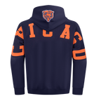 NFL CHICAGO BEARS WINGSPAN MEN'S DROP SHOULDER FLEECE PULLOVER HOODIE (MIDNIGHT NAVY)