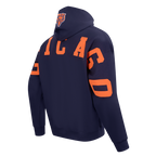 NFL CHICAGO BEARS WINGSPAN MEN'S DROP SHOULDER FLEECE PULLOVER HOODIE (MIDNIGHT NAVY)
