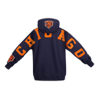 NFL CHICAGO BEARS WINGSPAN MEN'S DROP SHOULDER FLEECE PULLOVER HOODIE (MIDNIGHT NAVY)