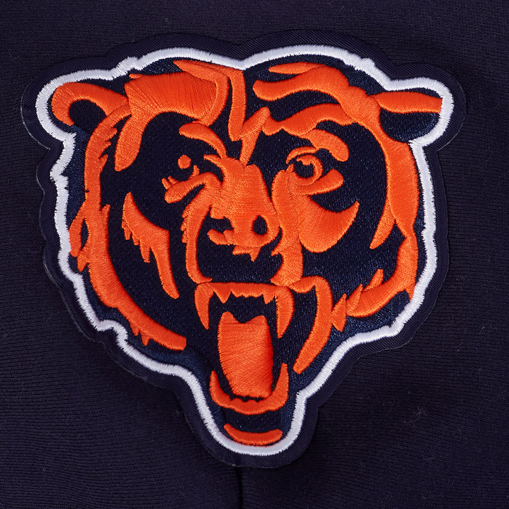 NFL CHICAGO BEARS WINGSPAN MEN'S DROP SHOULDER FLEECE PULLOVER HOODIE (MIDNIGHT NAVY)