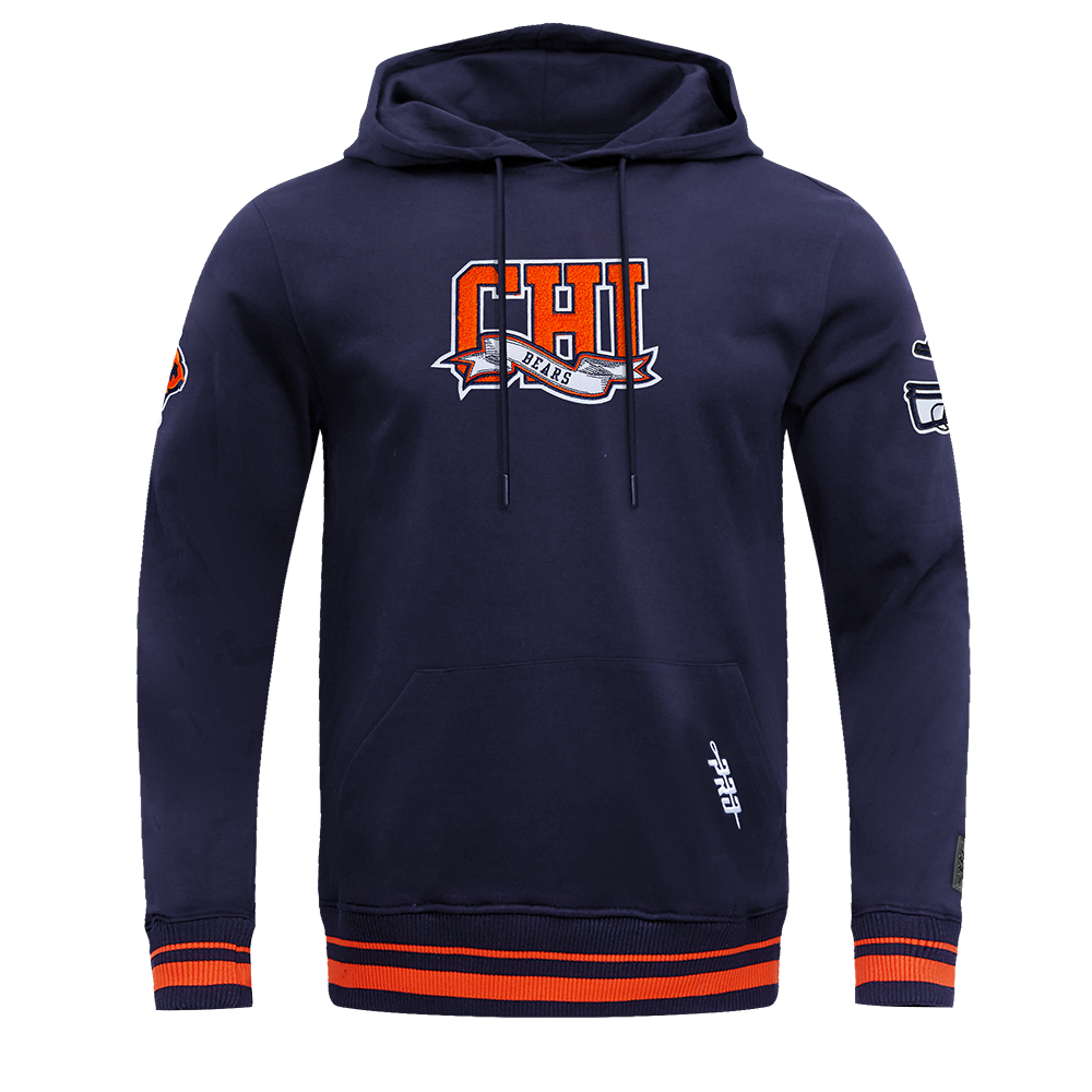 NFL CHICAGO BEARS TEAM PENNANTS CHANDAIL À CAPUCHON EN MOLLETON CÔTELÉ POUR HOMME (MARINE MINUIT/ORANGE/MARINE MINUIT)