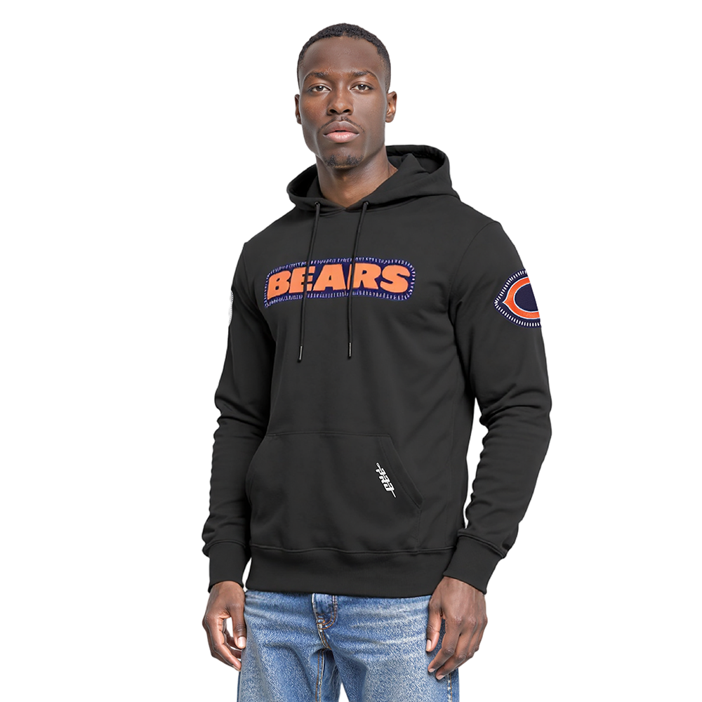 NFL CHICAGO BEARS DIY PICK STITCH CHANDAIL À CAPUCHON EN MAILLE DOUBLE POUR HOMME (NOIR)