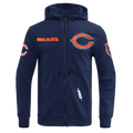 NFL CHICAGO BEARS CLASSIC WIND SUIT MEN'S WOVEN FULL ZIP PULLOVER HOODIE (MIDNIGHT NAVY)