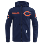 NFL CHICAGO BEARS CLASSIC WIND SUIT MEN'S WOVEN FULL ZIP PULLOVER HOODIE (MIDNIGHT NAVY)