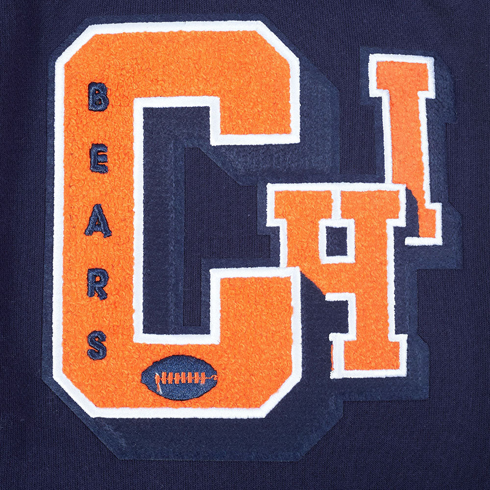 NFL CHICAGO BEARS BEST OF MEN'S DROP SHOULDER FLC PO HOODIE (MIDNIGHT NAVY)