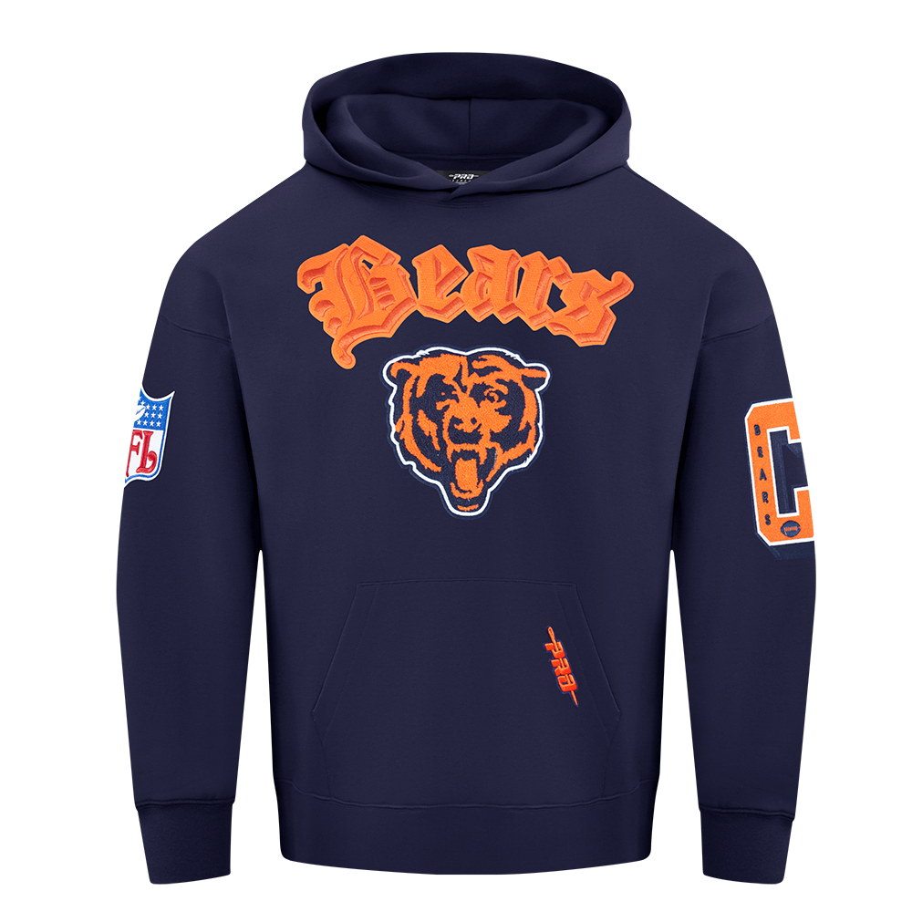 NFL CHICAGO BEARS BEST OF MEN'S DROP SHOULDER FLC PO HOODIE (MIDNIGHT NAVY)