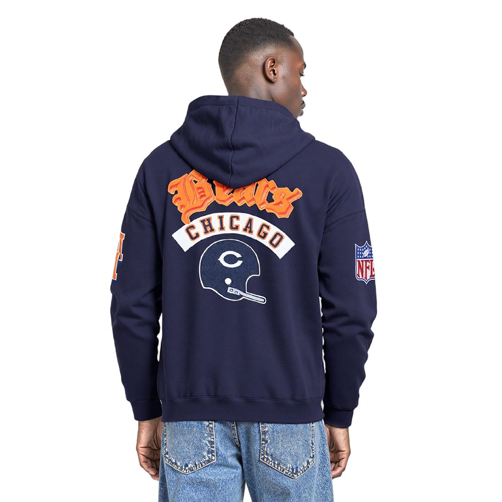 NFL CHICAGO BEARS BEST OF MEN'S DROP SHOULDER FLC PO HOODIE (MIDNIGHT NAVY)