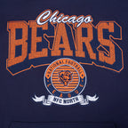 NFL CHICAGO BEARS TEAM BADGE MEN'S RIB PO HOODIE (MIDNIGHT NAVY/ORANGE/MIDNIGHT NAVY)