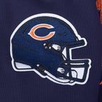 NFL CHICAGO BEARS TEAM BADGE MEN'S RIB PO HOODIE (MIDNIGHT NAVY/ORANGE/MIDNIGHT NAVY)