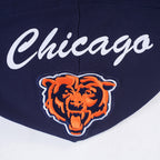 NFL CHICAGO BEARS TEAM BADGE MEN'S RIB PO HOODIE (MIDNIGHT NAVY/ORANGE/MIDNIGHT NAVY)