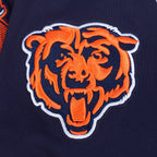 NFL CHICAGO BEARS TEAM BADGE MEN'S RIB PO HOODIE (MIDNIGHT NAVY/ORANGE/MIDNIGHT NAVY)