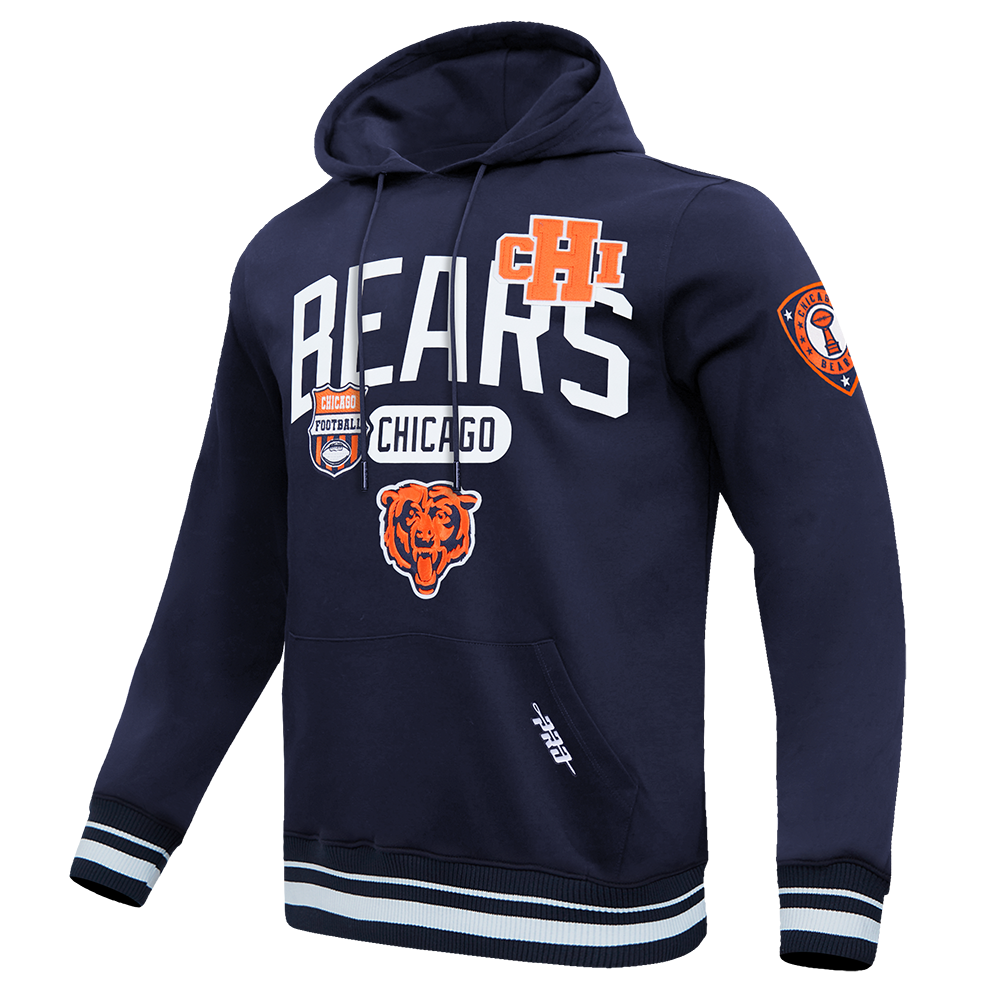NFL CHICAGO BEARS LETTERMAN CHANDAIL À CAPUCHON POUR HOMME (MARINE MINUIT)