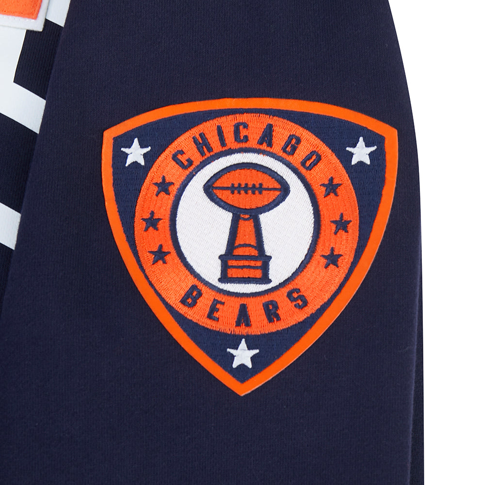 NFL CHICAGO BEARS LETTERMAN CHANDAIL À CAPUCHON POUR HOMME (MARINE MINUIT)