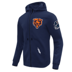 NFL CHICAGO BEARS CLASSIC CHENILLE CHANDAIL À CAPUCHON À GLISSIÈRE POUR HOMME (MARINE MINUIT)