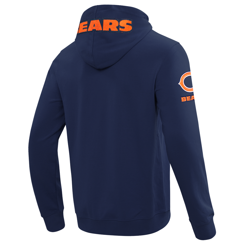 NFL CHICAGO BEARS CLASSIC CHENILLE CHANDAIL À CAPUCHON À GLISSIÈRE POUR HOMME (MARINE MINUIT)