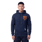 NFL CHICAGO BEARS CLASSIC CHENILLE CHANDAIL À CAPUCHON À GLISSIÈRE POUR HOMME (MARINE MINUIT)