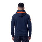 NFL CHICAGO BEARS CLASSIC CHENILLE CHANDAIL À CAPUCHON À GLISSIÈRE POUR HOMME (MARINE MINUIT)