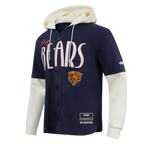 NFL CHICAGO BEARS ORIGINAL PLAYERS MEN'S PULL OVER HOODIE (MIDNIGHT NAVY/EGGSHELL)