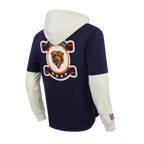 NFL CHICAGO BEARS ORIGINAL PLAYERS MEN'S PULL OVER HOODIE (MIDNIGHT NAVY/EGGSHELL)