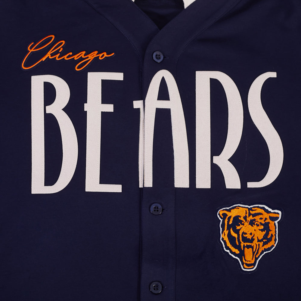 NFL CHICAGO BEARS ORIGINAL PLAYERS MEN'S PULL OVER HOODIE (MIDNIGHT NAVY/EGGSHELL)