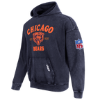 NFL CHICAGO BEARS FIRST TEAM MEN'S PULL OVER HOODIE (WASHED MIDNIGHT NAVY)