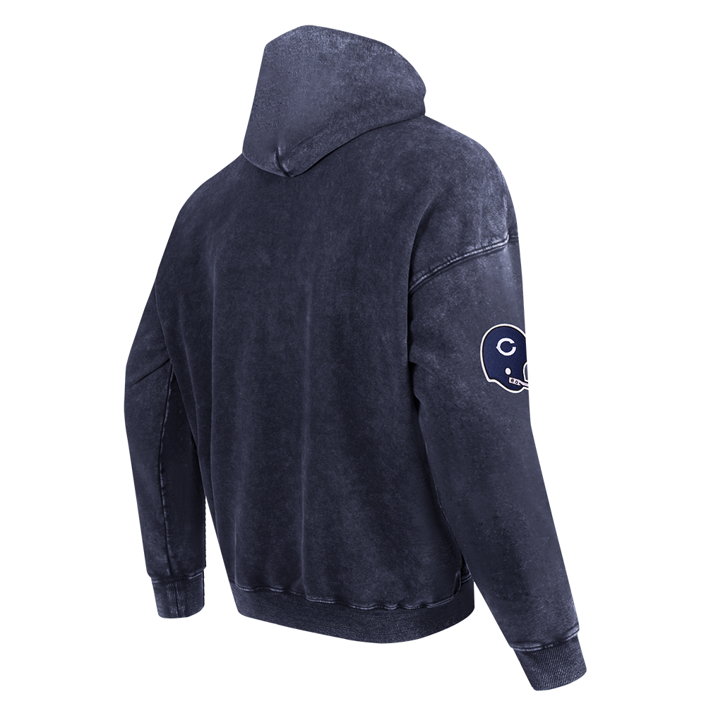NFL CHICAGO BEARS FIRST TEAM MEN'S PULL OVER HOODIE (WASHED MIDNIGHT NAVY)