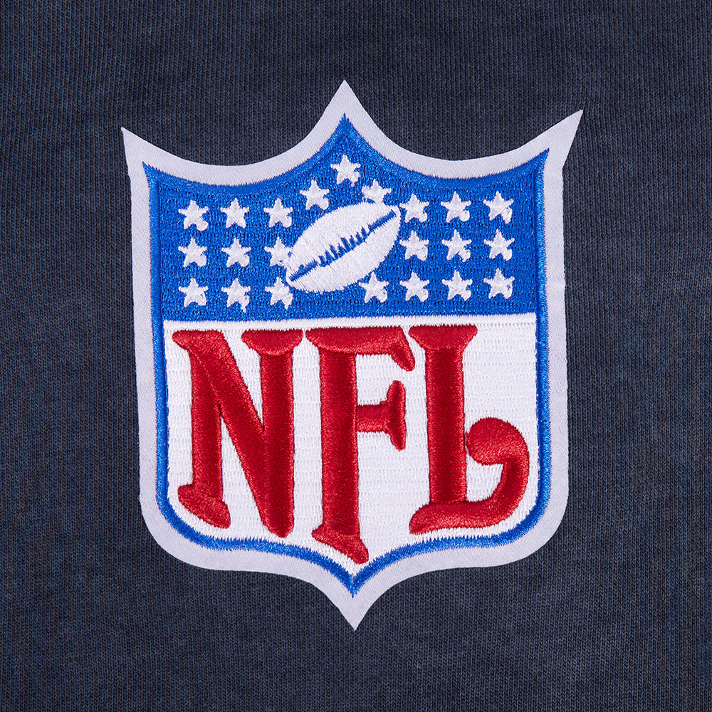 NFL CHICAGO BEARS FIRST TEAM MEN'S PULL OVER HOODIE (WASHED MIDNIGHT NAVY)