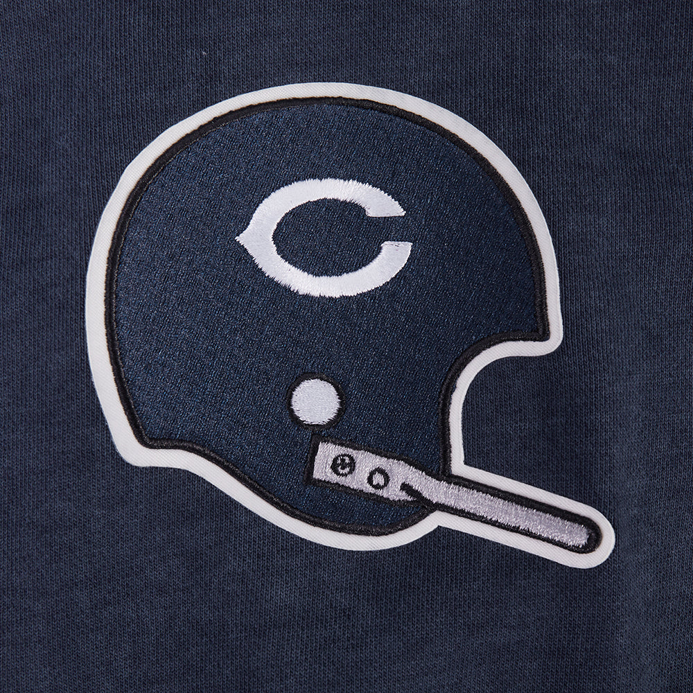NFL CHICAGO BEARS FIRST TEAM MEN'S PULL OVER HOODIE (WASHED MIDNIGHT NAVY)