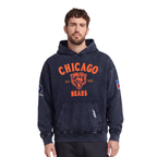 NFL CHICAGO BEARS FIRST TEAM MEN'S PULL OVER HOODIE (WASHED MIDNIGHT NAVY)