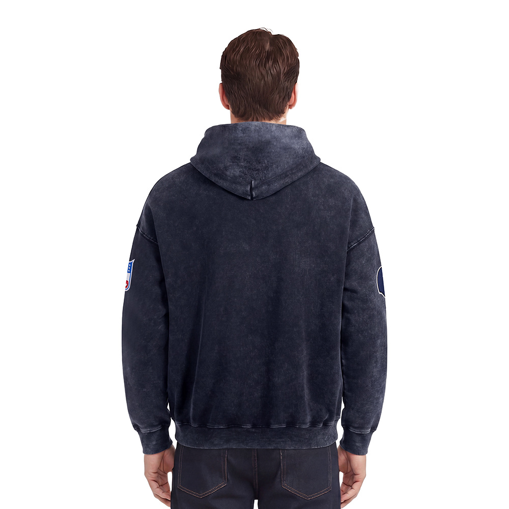 NFL CHICAGO BEARS FIRST TEAM MEN'S PULL OVER HOODIE (WASHED MIDNIGHT NAVY)