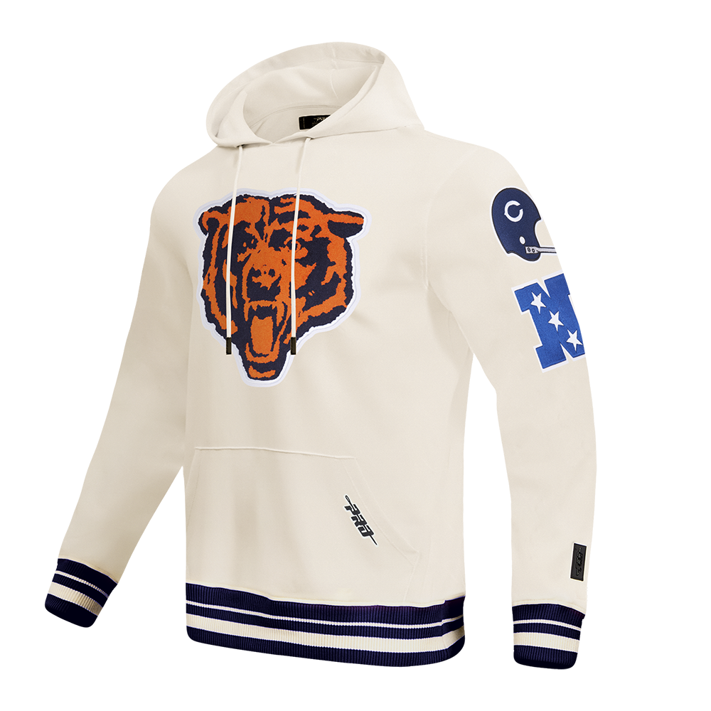 NFL CHICAGO BEARS RETRO CLASSICS CHANDAIL À CAPUCHON POUR HOMME (COQUILLE D'ŒUF/MARINE MINUIT)