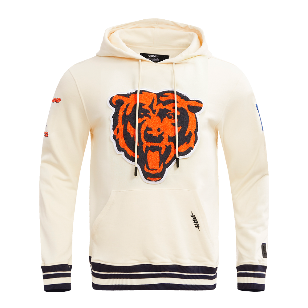 NFL CHICAGO BEARS RETRO CLASSIC MEN'S PULLOVER HOODIE (EGGSHELL/ MIDNIGHT NAVY)