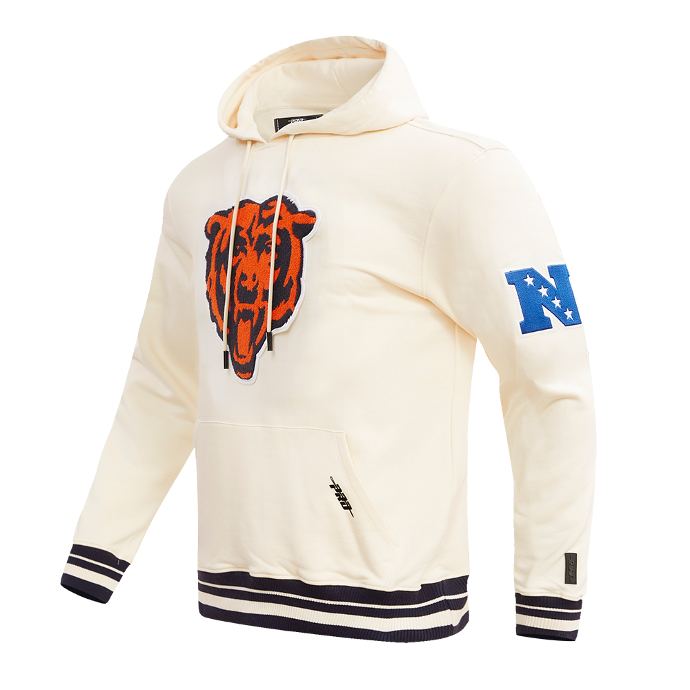 NFL CHICAGO BEARS RETRO CLASSIC MEN'S PULLOVER HOODIE (EGGSHELL/ MIDNIGHT NAVY)