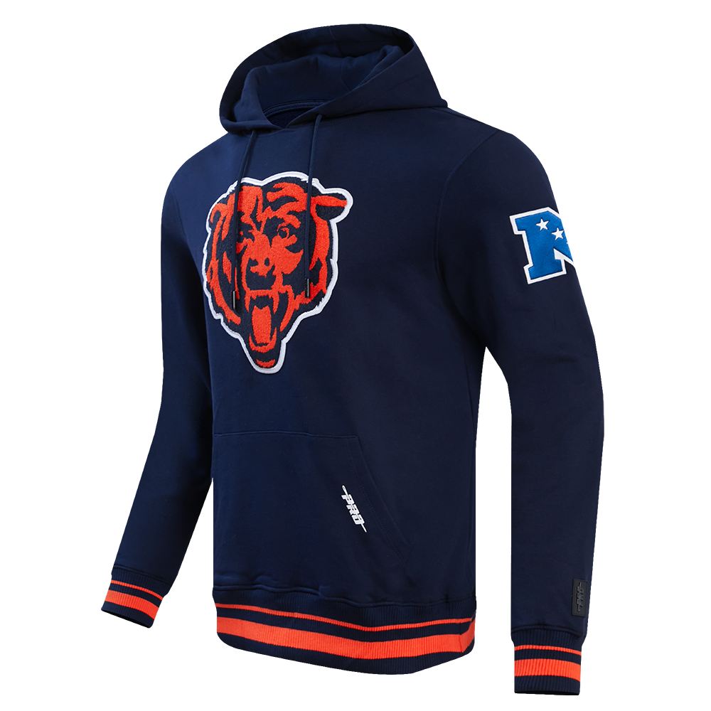 NFL CHICAGO BEARS RETRO CLASSIC MEN'S PULLOVER HOODIE (MIDNIGHT NAVY/ORANGE/MIDNIGHT NAVY)