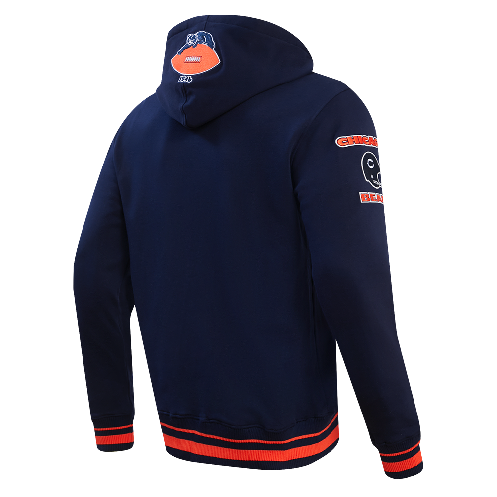 NFL CHICAGO BEARS RETRO CLASSIC MEN'S PULLOVER HOODIE (MIDNIGHT NAVY/ORANGE/MIDNIGHT NAVY)