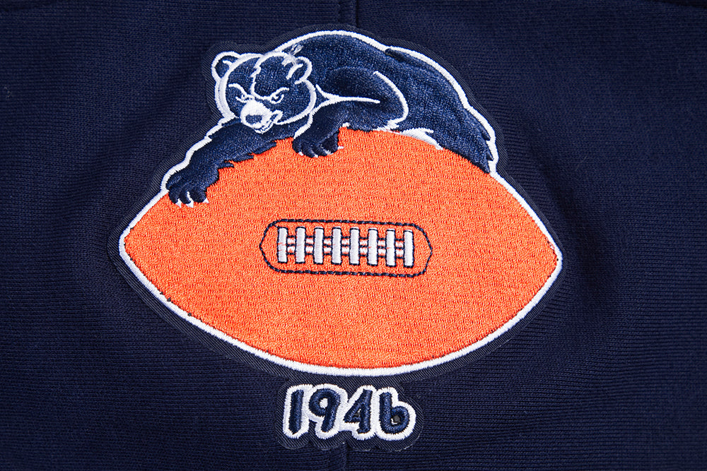 NFL CHICAGO BEARS RETRO CLASSIC MEN'S PULLOVER HOODIE (MIDNIGHT NAVY/ORANGE/MIDNIGHT NAVY)