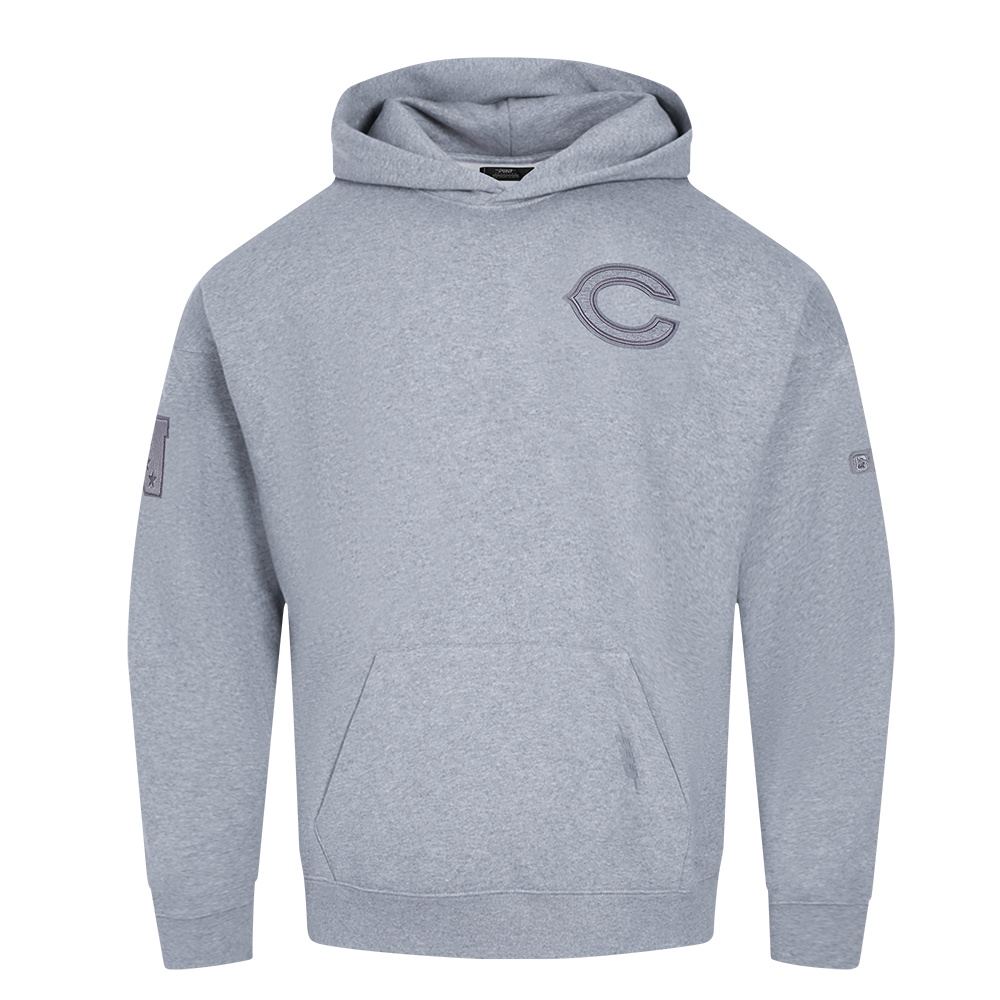 NFL CHICAGO BEARS NEUTRAL MEN'S DROP SHOULDER PO HOODIE (DARK HEATHER GRAY)
