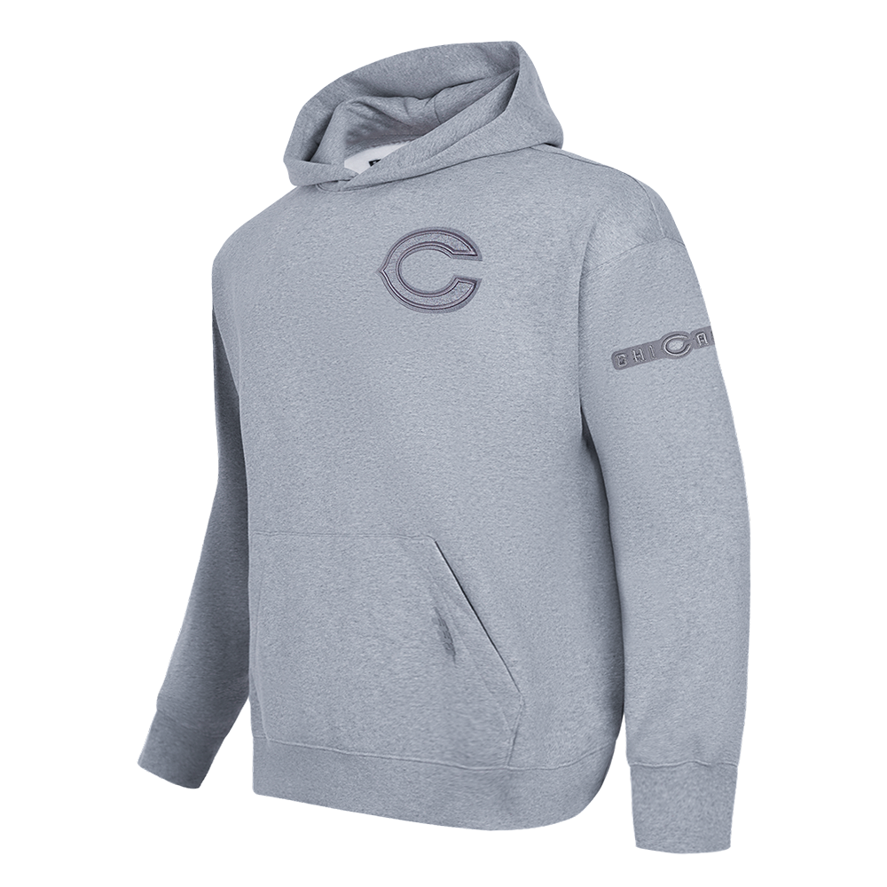 NFL CHICAGO BEARS NEUTRAL MEN'S DROP SHOULDER PO HOODIE (DARK HEATHER GRAY)