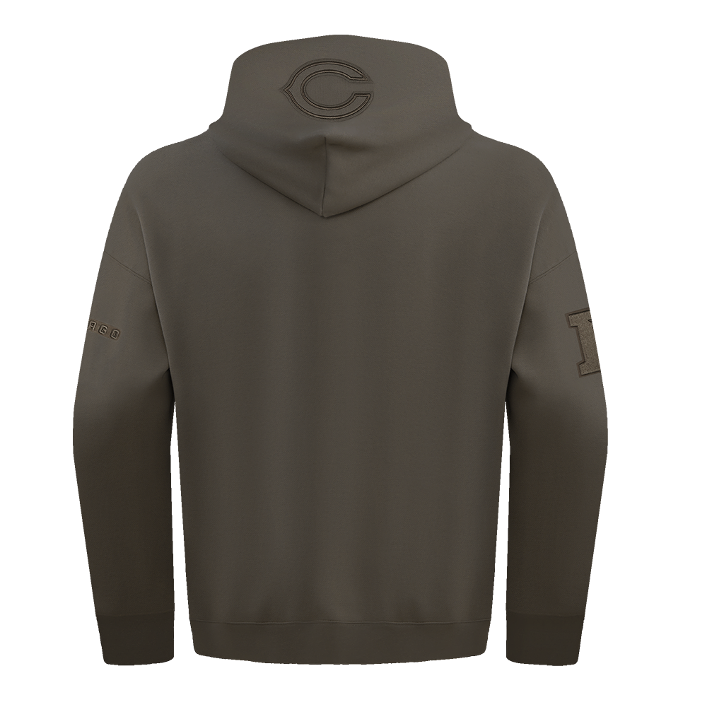 NFL CHICAGO BEARS NEUTRAL CHANDAIL À CAPUCHON À ÉPAULES TOMBANTES POUR HOMME (TAUPE FONCÉ)