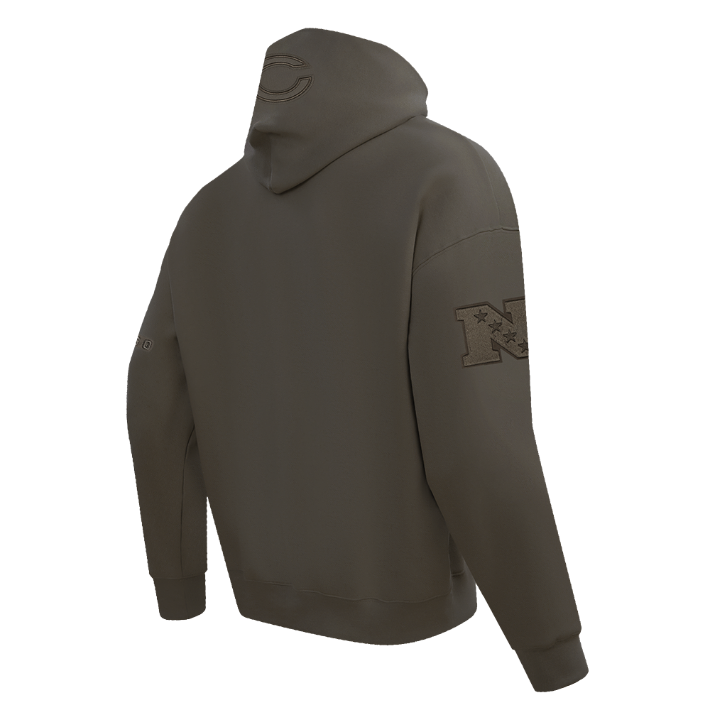 NFL CHICAGO BEARS NEUTRAL CHANDAIL À CAPUCHON À ÉPAULES TOMBANTES POUR HOMME (TAUPE FONCÉ)