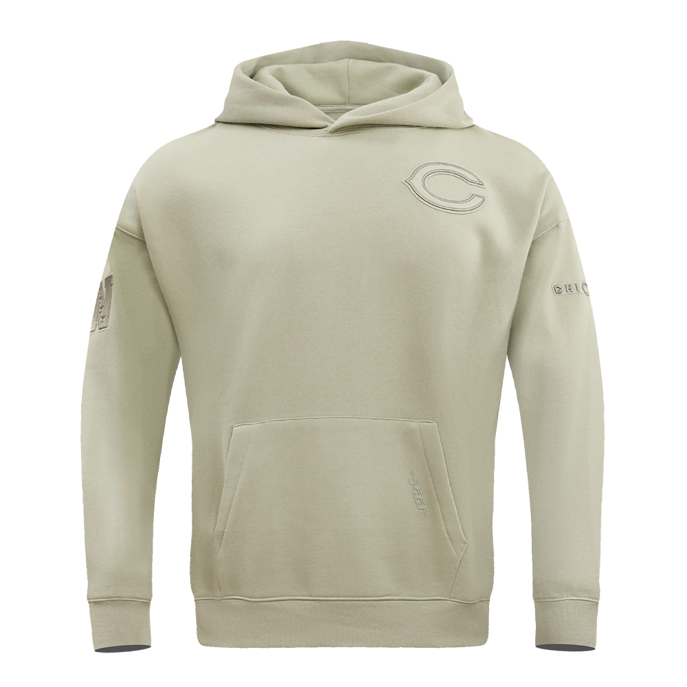 NFL CHICAGO BEARS NEUTRAL CHANDAIL À CAPUCHON À ÉPAULES TOMBANTES POUR HOMME (TAUPE)
