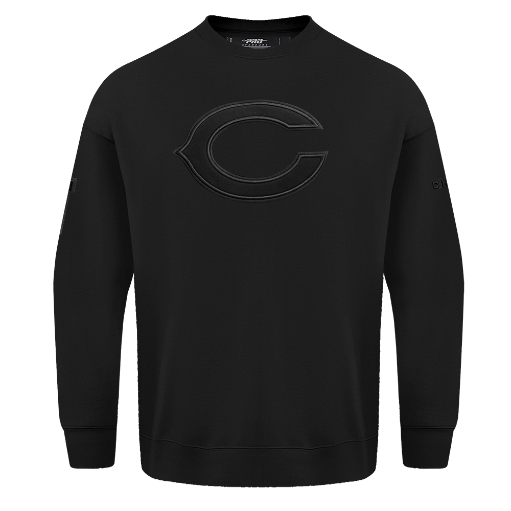NFL CHICAGO BEARS NEUTRAL DROP SHOULDER FLEECE CREWNECK (BLACK)