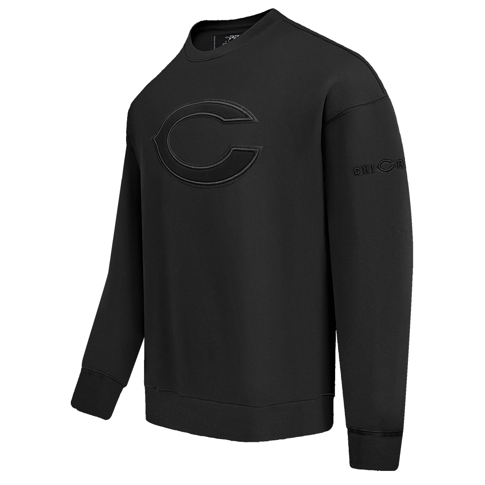 NFL CHICAGO BEARS NEUTRAL CHANDAIL À COL ROND EN MOLLETON À ÉPAULES TOMBANTES (NOIR)