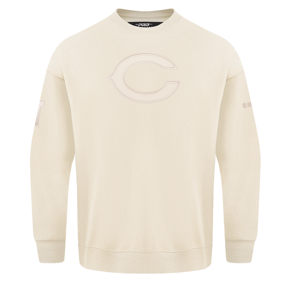 NFL CHICAGO BEARS NEUTRAL DROP SHOULDER FLEECE CREWNECK (EGGSHELL)