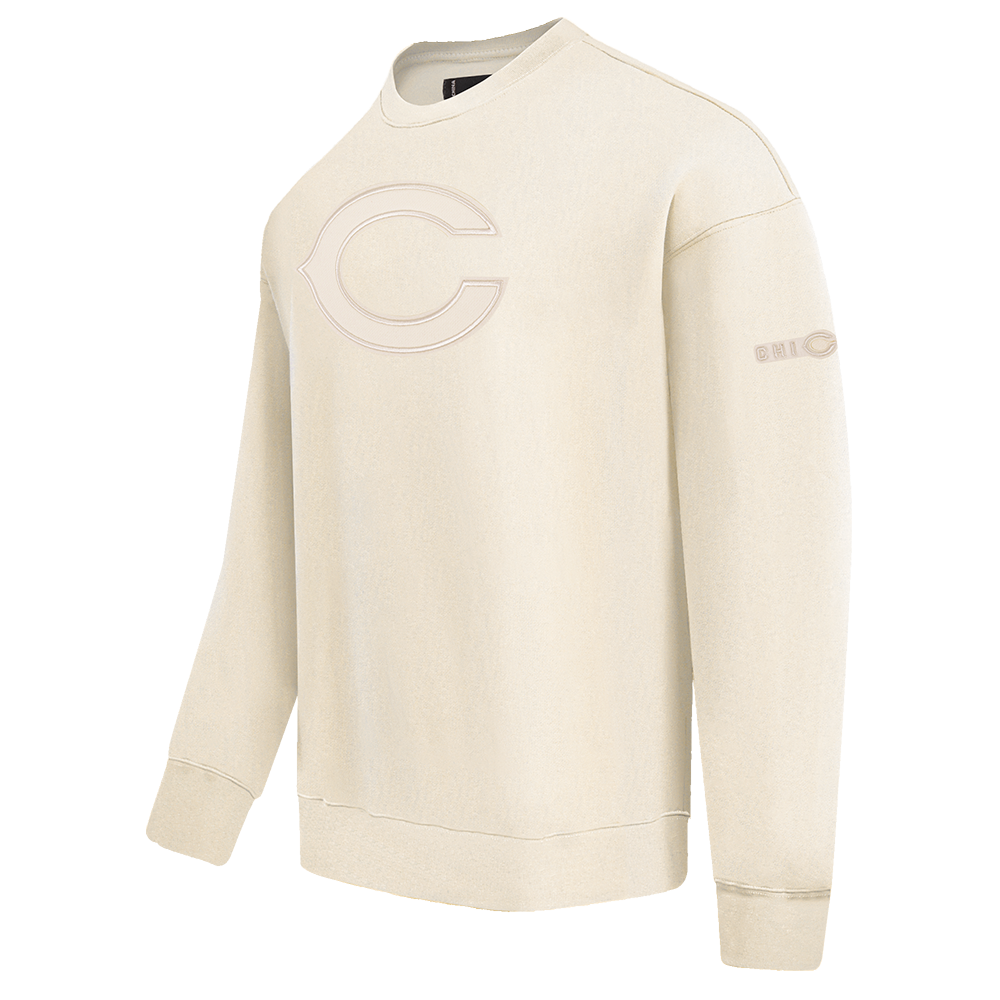 NFL CHICAGO BEARS NEUTRAL DROP SHOULDER FLEECE CREWNECK (EGGSHELL)