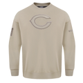 NFL CHICAGO BEARS NEUTRAL CHANDAIL À COL ROND EN MOLLETON À ÉPAULES TOMBANTES (TAUPE)